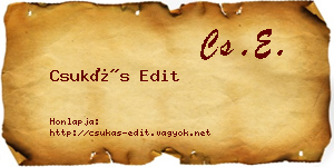 Csukás Edit névjegykártya